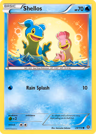 Shellos 28/114 Pokemon card