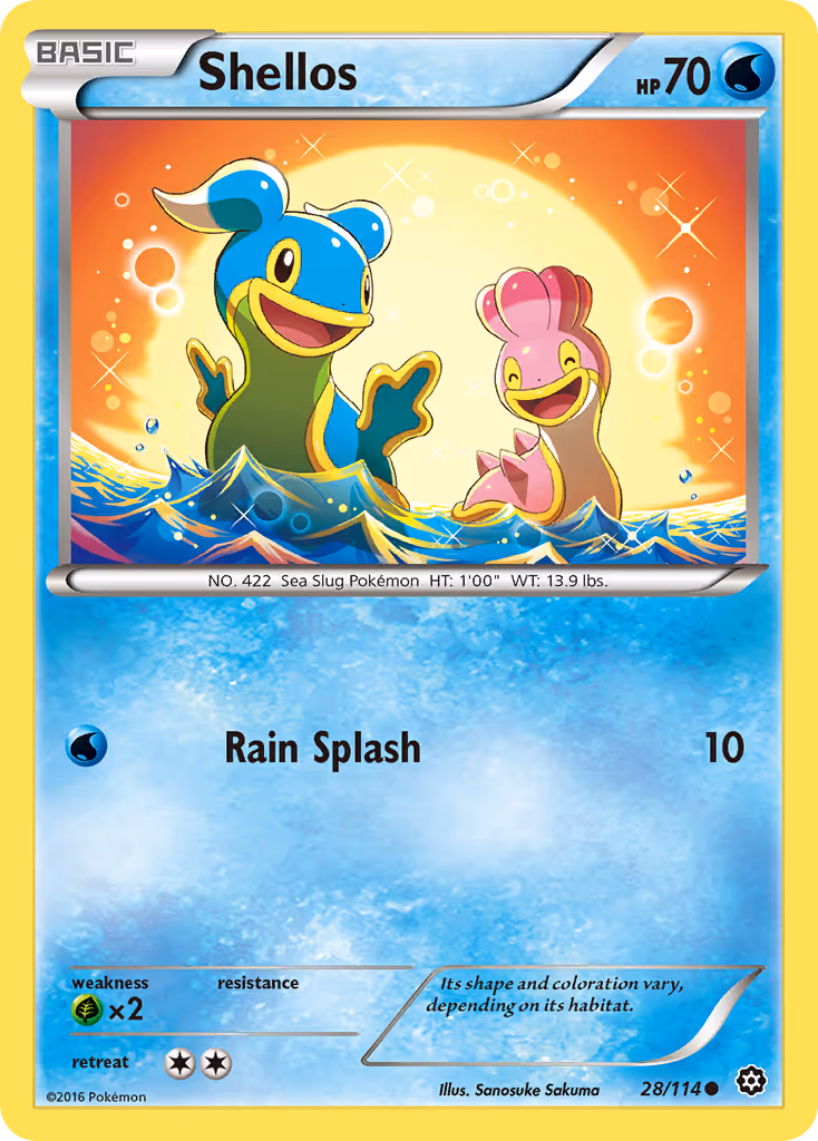 Shellos 28/114 Pokemon card