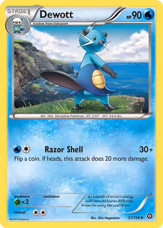 Dewott 31/114 Pokemon card