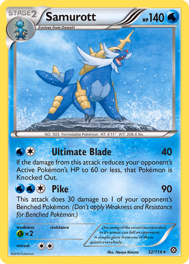 Samurott 32/114 Pokemon card