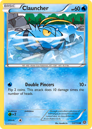 Clauncher 33/114 Pokemon card