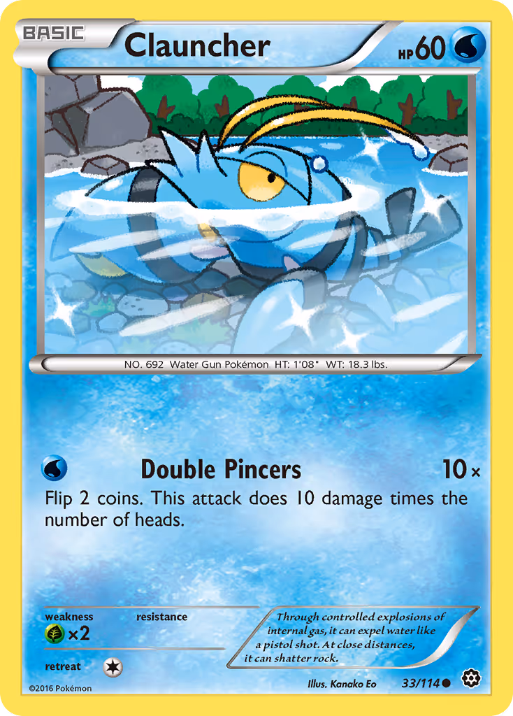Clauncher 33/114 Pokemon card