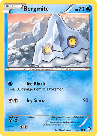 Bergmite 36/114 Pokemon card