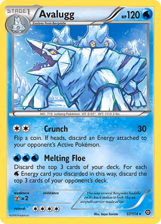 Avalugg 37/114 Pokemon card