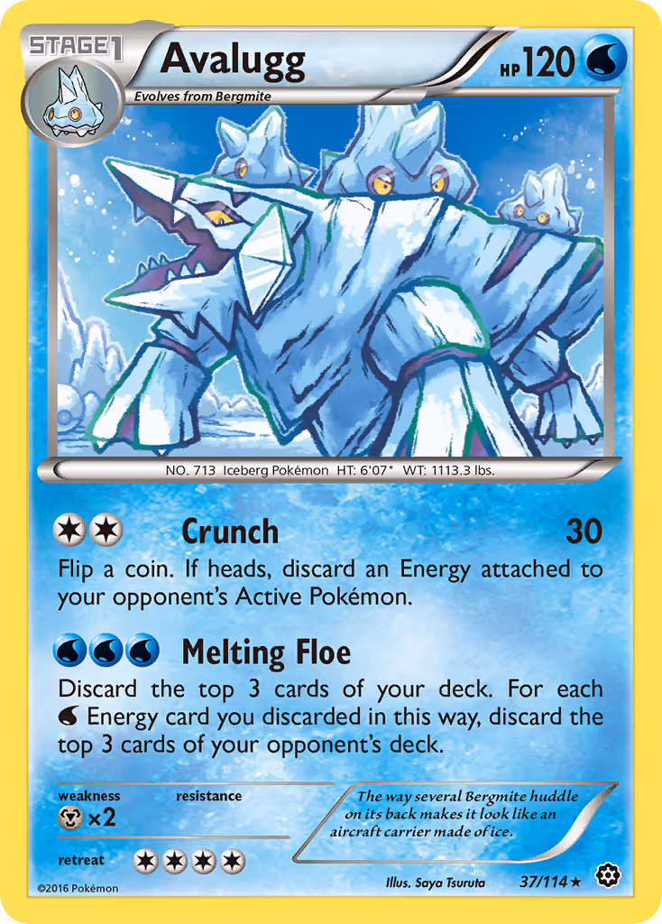 Avalugg 37/114 Pokemon card