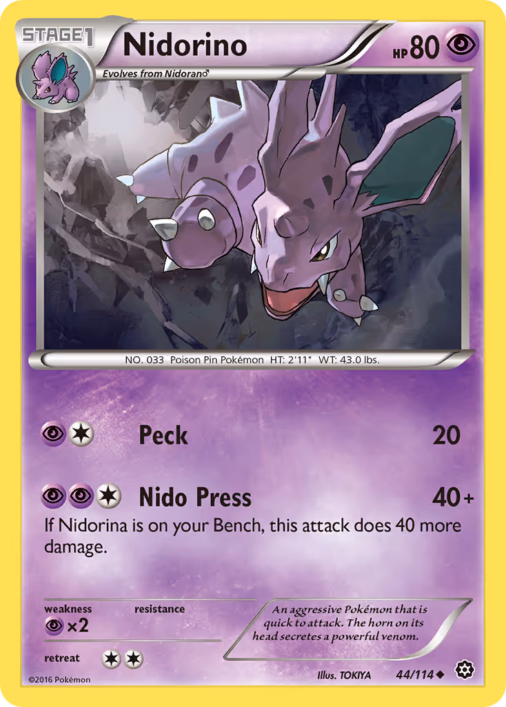 Nidorino 44/114 Pokemon card