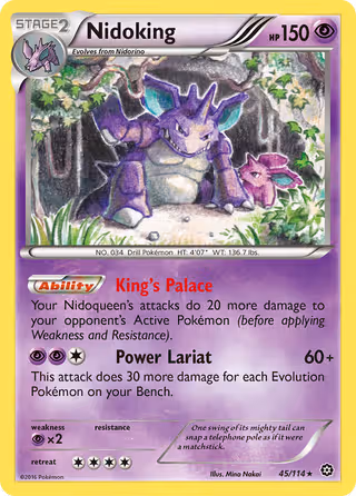 Nidoking 45/114 Pokemon card