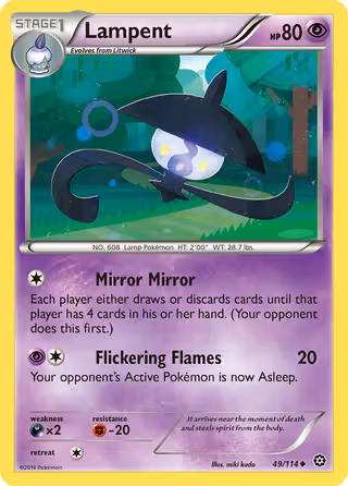 Lampent 49/114 Pokemon card