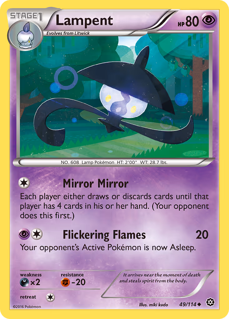 Lampent 49/114 Pokemon card