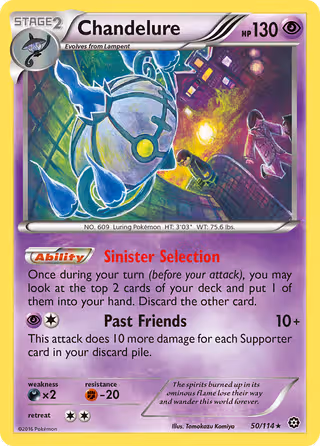 Chandelure 50/114 Pokemon card