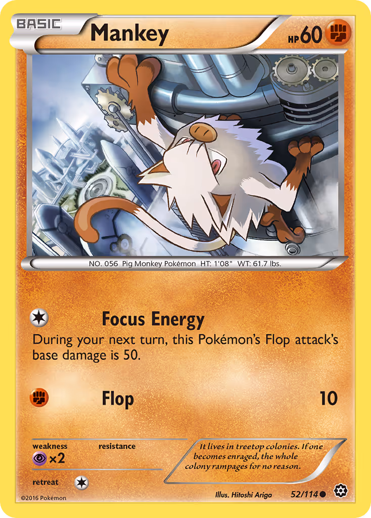 Mankey 52/114 Pokemon card