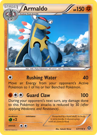 Armaldo 57/114 Pokemon card