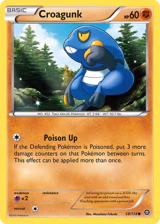 Croagunk 58/114 Pokemon card