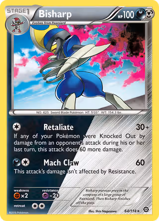 Bisharp 64/114 Pokemon card