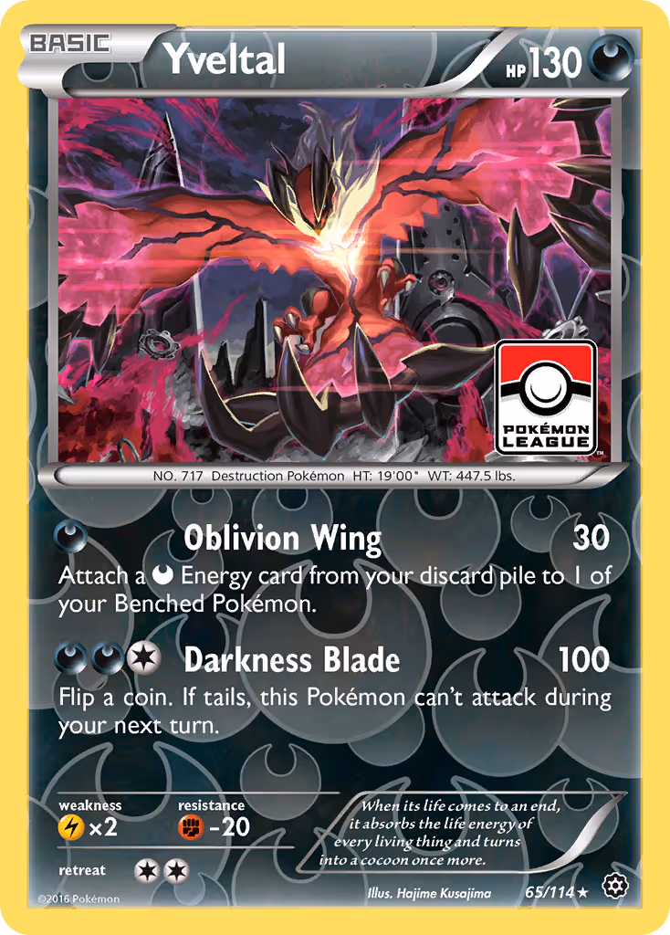 Yveltal 65/114 Pokemon card