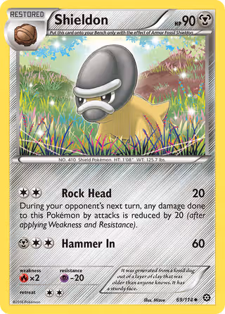 Shieldon 69/114 Pokemon card