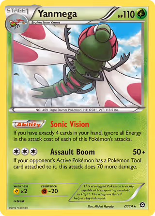 Yanmega 7/114 Pokemon card