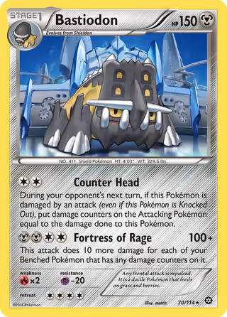 Bastiodon 70/114 Pokemon card