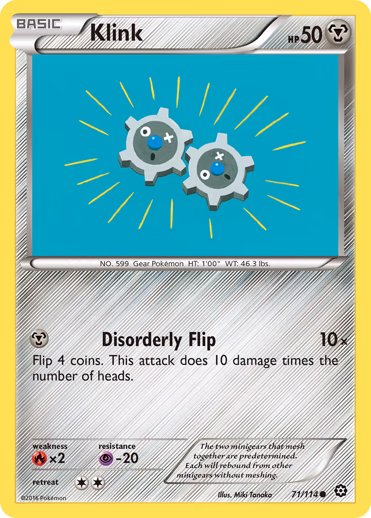 Klink 71/114 Pokemon card