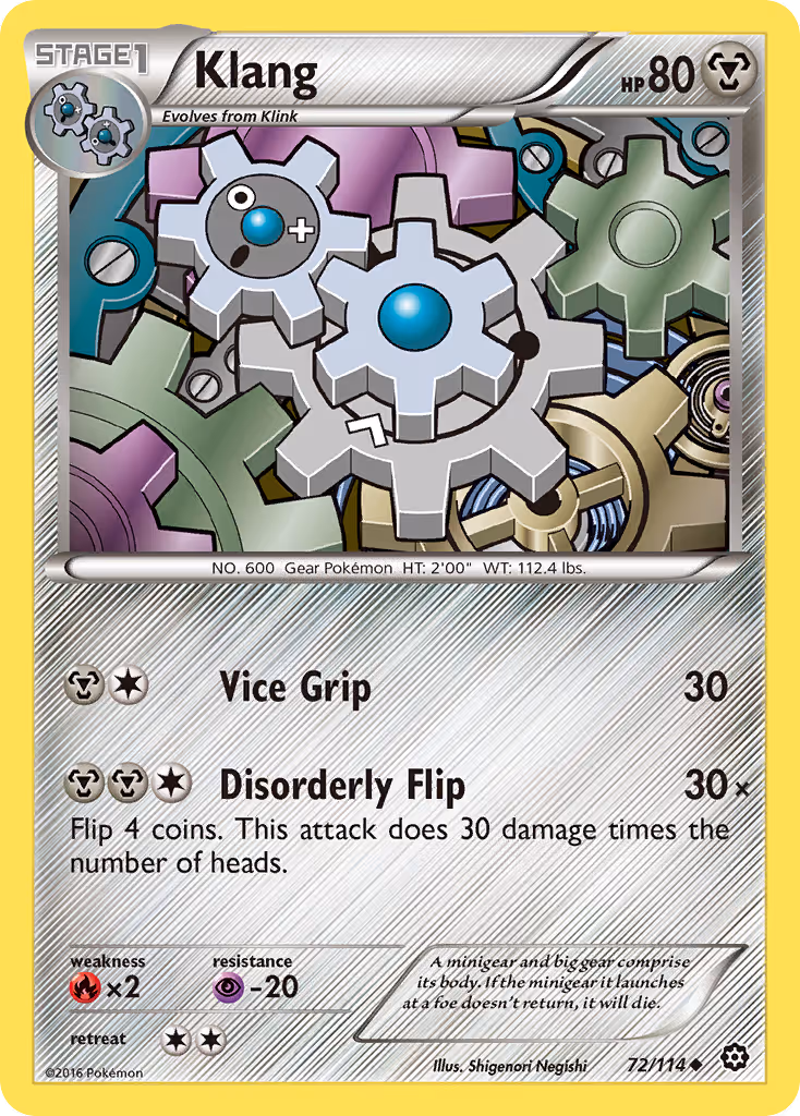 Klang 72/114 Pokemon card