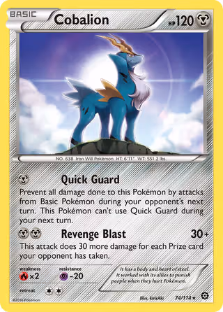 Cobalion 74/114 Pokemon card