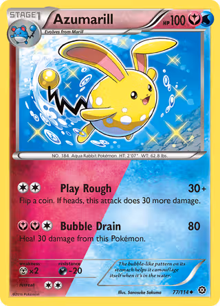 Azumarill 77/114 Pokemon card