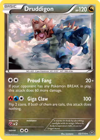 Druddigon 83/114 Pokemon card