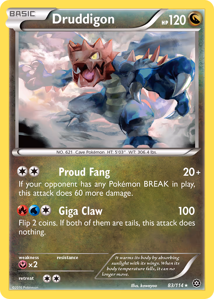 Druddigon 83/114 Pokemon card