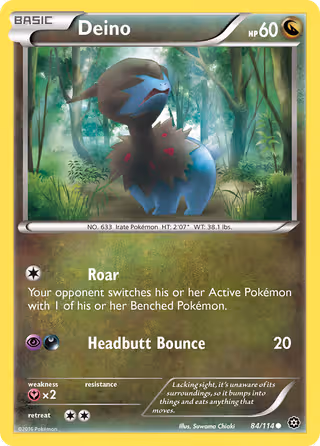Deino 84/114 Pokemon card