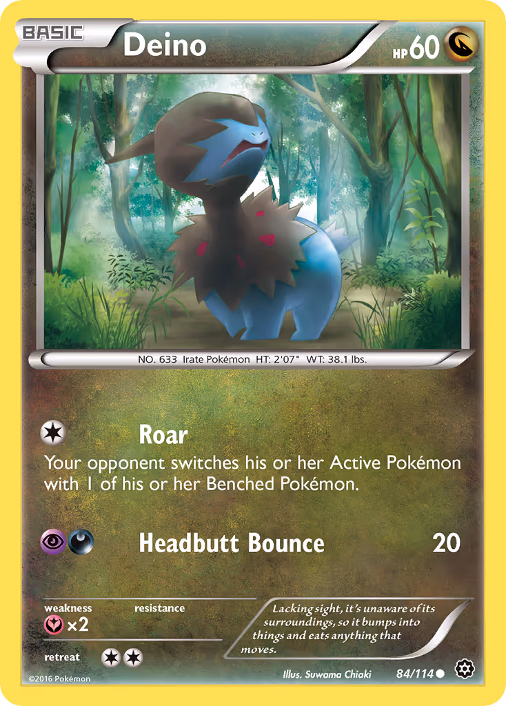 Deino 84/114 Pokemon card
