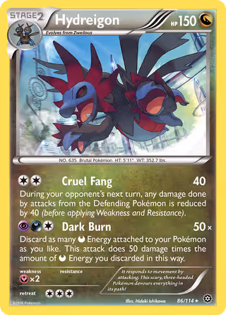 Hydreigon 86/114 Pokemon card