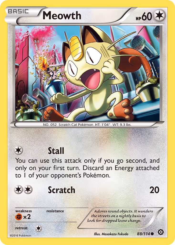 Meowth 88/114 Pokemon card