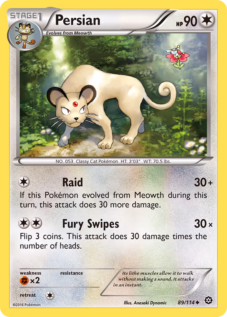 Persian 89/114 Pokemon card