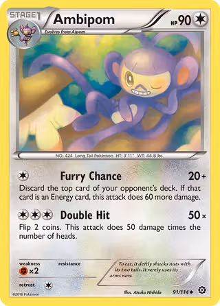 Ambipom 91/114 Pokemon card
