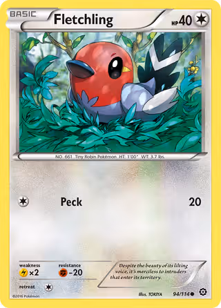 Fletchling 94/114 Pokemon card