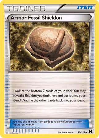 Armor Fossil Shieldon 98/114 Pokemon card