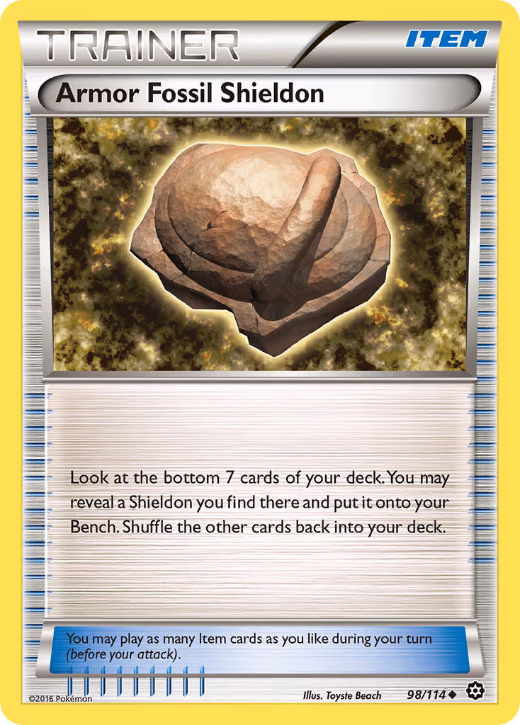 Armor Fossil Shieldon 98/114 Pokemon card