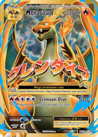 M Charizard EX 101/108 Pokemon card