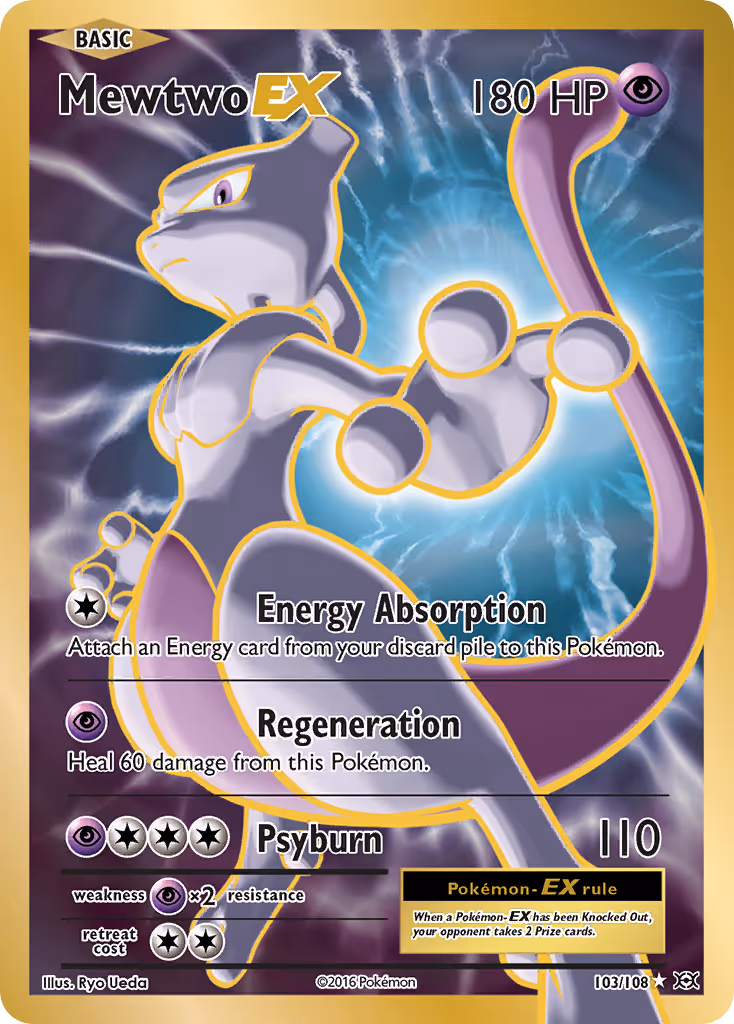 Mewtwo EX 103/108 Pokemon card