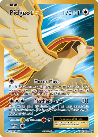 Pidgeot EX 104/108 Pokemon card