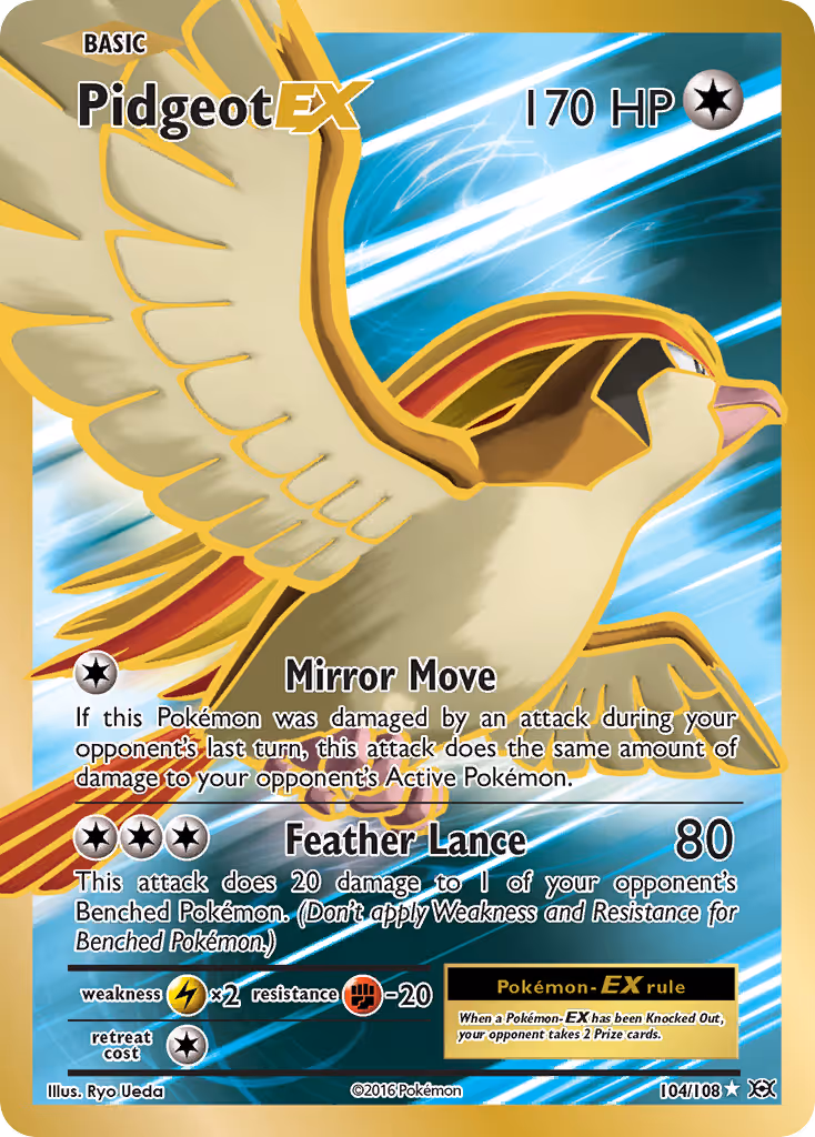 Pidgeot EX 104/108 Pokemon card