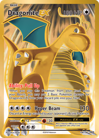 Dragonite EX 106/108 Pokemon card