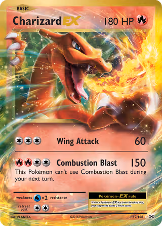 Charizard EX 12/108 Pokemon card