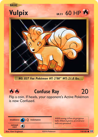 Vulpix 14/108 Pokemon card
