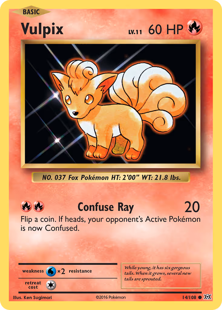 Vulpix 14/108 Pokemon card