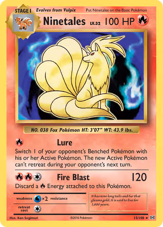 Ninetales 15/108 Pokemon card