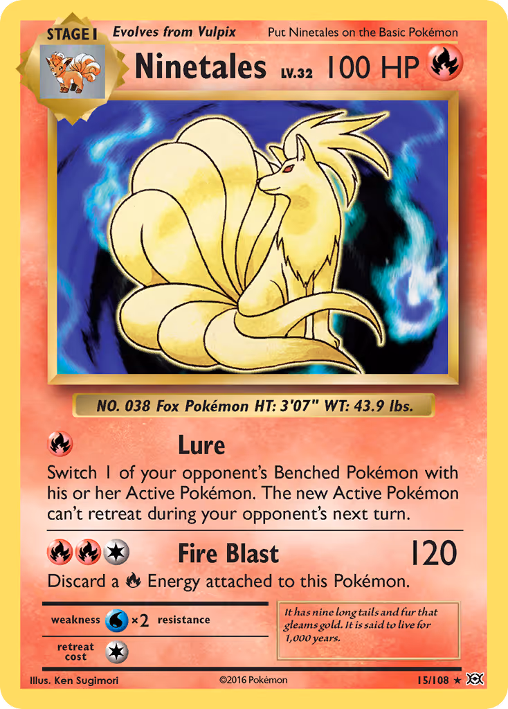 Ninetales 15/108 Pokemon card