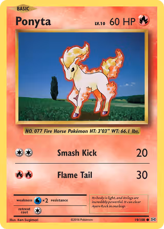 Ponyta 19/108 Pokemon card