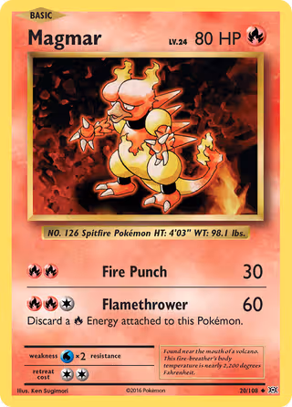 Magmar 20/108 Pokemon card
