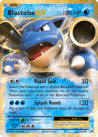 Blastoise EX 21/108 Pokemon card